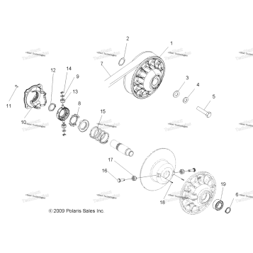 DRIVE TRAIN, SECONDARY CLUTCH A09MH50AS
