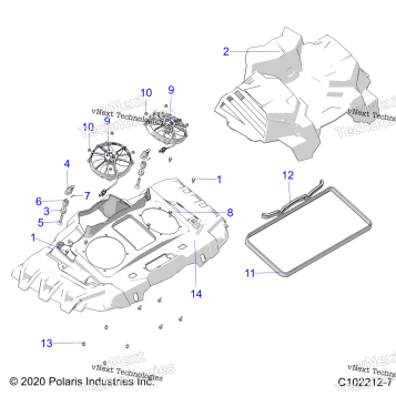 ENGINE, COOLING SYSTEM, FANS AND SHROUDS