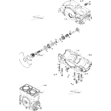 CRANKCASE AND ROTARY VALVE (587)