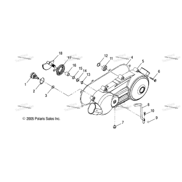 ENGINE, CRANKCASE COVER, LH