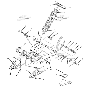 SWING ARM WELDMENT & REAR SHOCK ASSEMBLY
