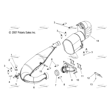 ENGINE, EXHAUST S08PM7/PG7/PH7 (49SNOWEXHAUSTRMK155)