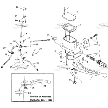 CONTROLS MASTER CYLINDER/BRAKE LINE XPRESS 300 W97CA28C & XPRESS 400L