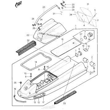 HULL/ENGINE HOOD ('84-'86 JS440-A8