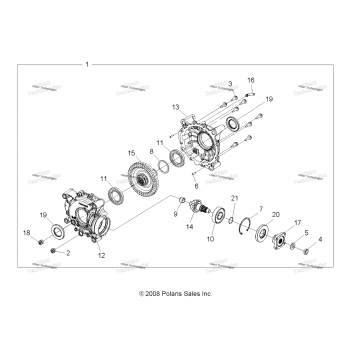 DRIVE TRAIN, REAR GEARCASE INTERNALS (49ATVTRANSINTL09SPXP550)