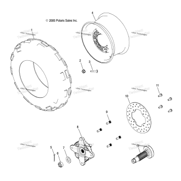 WHEEL, FRONT & HUB, FRONT
