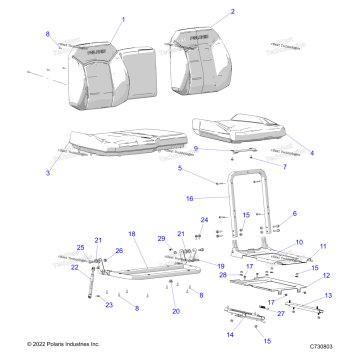 BODY, SEAT ASM. AND SLIDER R23RRSD4CA/SD4CK