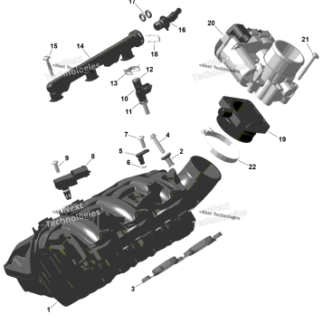 ROTAX - AIR INTAKE MANIFOLD AND THROTTLE BODY