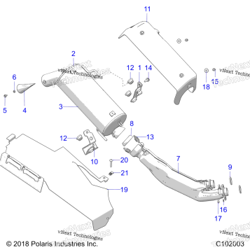 ENGINE, EXHAUST A19SXA85B1/B4/SXE85BC/B9/ZBJ