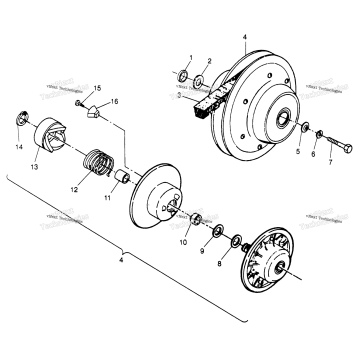 DRIVEN CLUTCH XPRESS 300 & XPRESS 400 W969540
