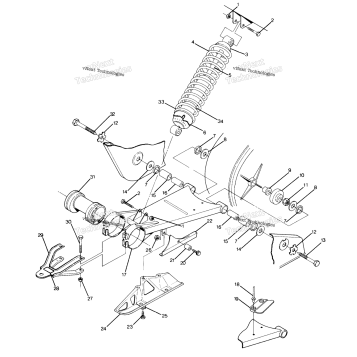 SWING ARM WELDMENT & REAR SHOCK ASSEMBLY