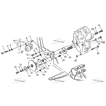 GEARCASE/BRAKE & CHAIN COVER MOUNTING XPLORER 300