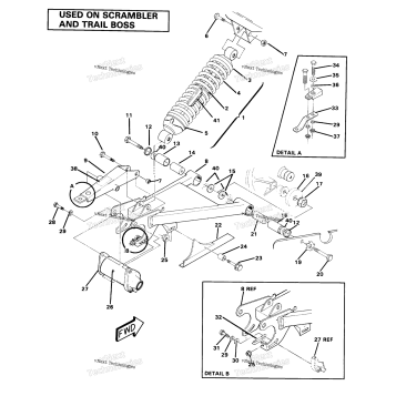 SWING ARM WELDMENT & REAR SHOCK ASSEMBLY