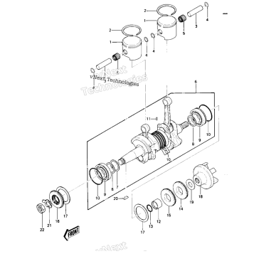 CRANKSHAFT/PISTONS ('82-'83 JS440-A6/A7)