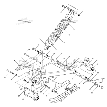 SWING ARM WELDMENT & REAR SHOCK ASSEMBLY