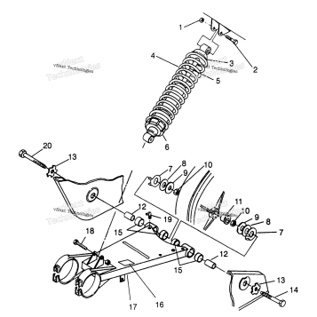 SWING ARM/SHOCK MOUNTING 6X6 400L W968740 & 6X6 400L NORWEGIAN N9687