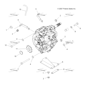DRIVE TRAIN, GEARCASE MOUNTING