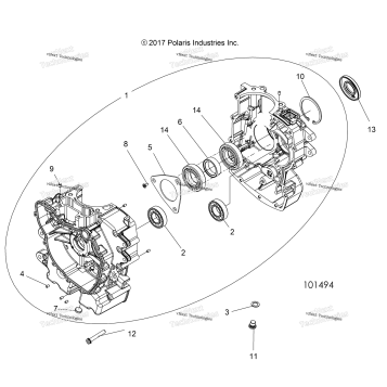 ENGINE, CRANKCASE