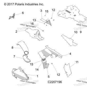 BODY PANELS, THERMAL SHIELDS A1701C APPLIES TO 20152016 SPORTSMAN 850 1UP MODELS AFTER SAFETY RECALL A1701C HAS BEEN COMPLETED