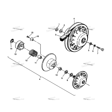 DRIVEN CLUTCH ASSEMBLY SPORT 400L