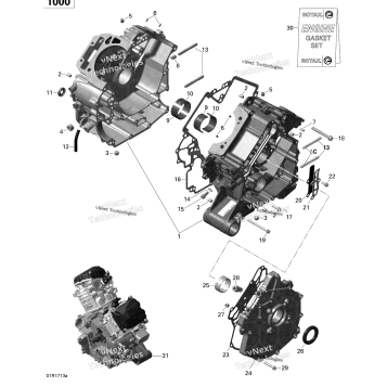 CRANKCASE - 1000R EFI (RENEGADE STD -XXC, OUTLANDER XXC)