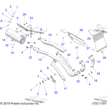 ENGINE, EXHAUST A20SEG57A1/A4/A7/A9