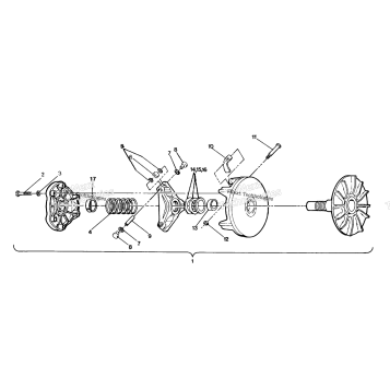 DRIVE CLUTCH ASSEMBLY 250 6X6
