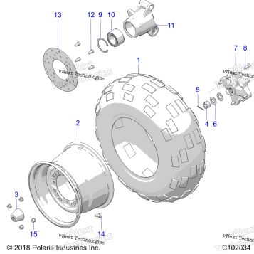 WHEELS, REAR TIRE & BRAKE DISC A19SDE57F1/SDA57F1