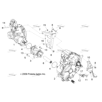 DRIVE TRAIN, GEARCASE, CARRIER MOUNTING (49RGRTRANSMTG10RZR)