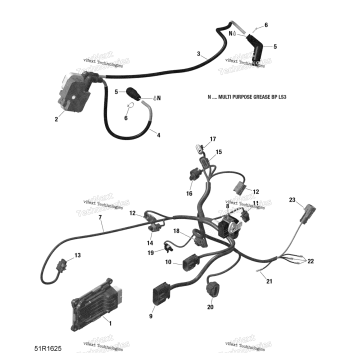 ENGINE HARNESS AND ELECTRONIC MODULE - 1000R EFI (OUTLANDER EXCEPT PACKAGE XMR)