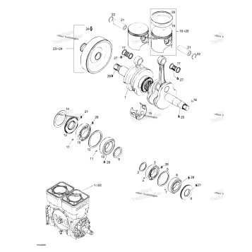 CRANKSHAFT AND PISTONS