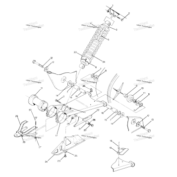 SWING ARM WLD. / REAR SHOCK ASSEMBLY 250 4X4