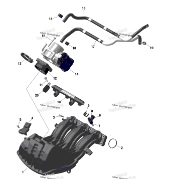 ROTAX - AIR INTAKE MANIFOLD AND THROTTLE BODY