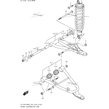 FRONT SUSPENSION ARM (LT-A500XPM3 P03)