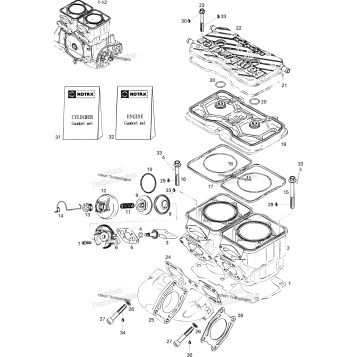 CYLINDER AND EXHAUST MANIFOLD