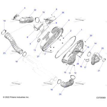 DRIVE TRAIN, CLUTCH COVER AND DUCTING