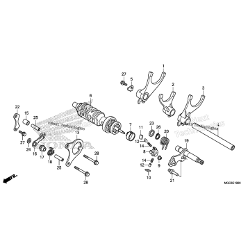 GEARSHIFT DRUM@GEARSHIFT FORK
