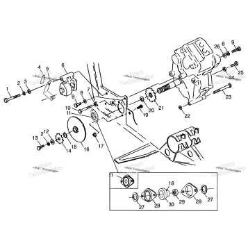 GEARCASE/BRAKE & CHAIN COVER MOUNTING XPLORER 300