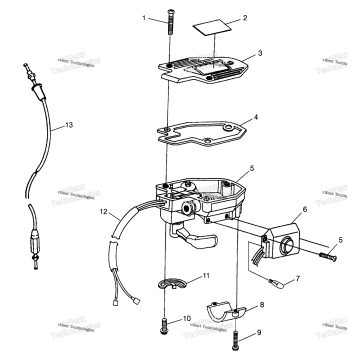 CONTROLS THROTTLE ASM./CABLE SCRAMBLER 500