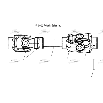 DRIVE TRAIN, REAR PROP SHAFT A08MN76AF/AL/AQ/AS/AX (49ATVSHAFTPROPRR08SP800)