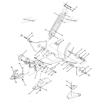 SWING ARM WELDMENT & REAR SHOCK ASSEMBLY