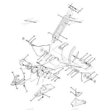 SWING ARM WELDMENT & REAR SHOCK ASSEMBLY