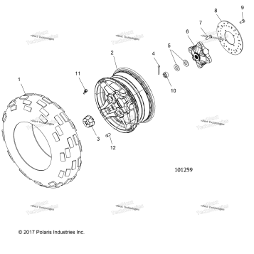 WHEELS, FRONT TIRE & BRAKE DISC A19SWS57P2