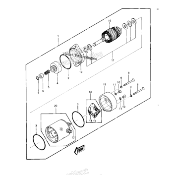STARTER MOTOR ('82-'83 JS440-A6/A7)