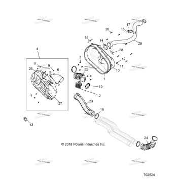 DRIVE TRAIN, CLUTCH COVER AND DUCTING