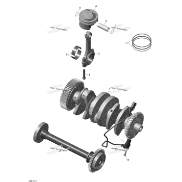 CRANKSHAFT, PISTONS AND BALANCE SHAFT