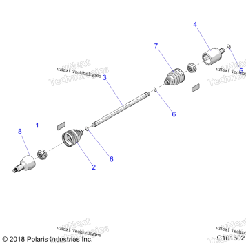 DRIVE TRAIN, REAR HALF SHAFT