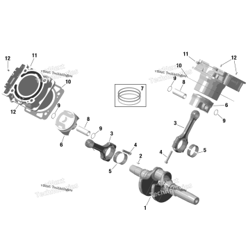 ROTAX - CRANKSHAFT, PISTONS AND CYLINDER