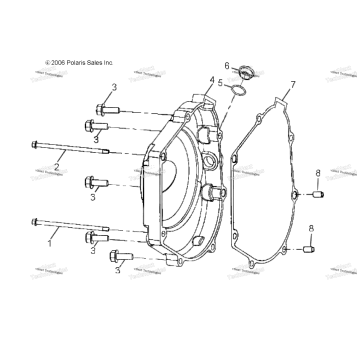 ENGINE, CRANKCASE COVER, RH