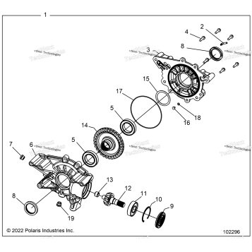 DRIVE TRAIN, REAR GEARCASE INTERNALS